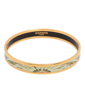 Pre-Loved Hermes Narrow Brazil Candeur Enamel Bangle 70